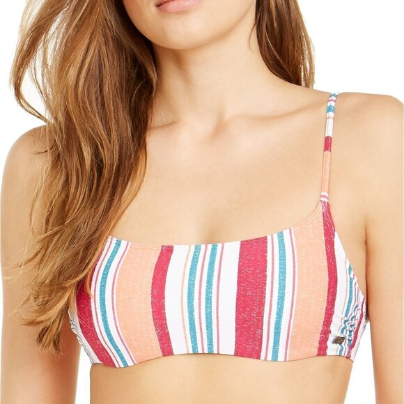 Roxy Womens Striped Hidden Underwire Bralette Bikini Top X-Small - Picture 1 of 7